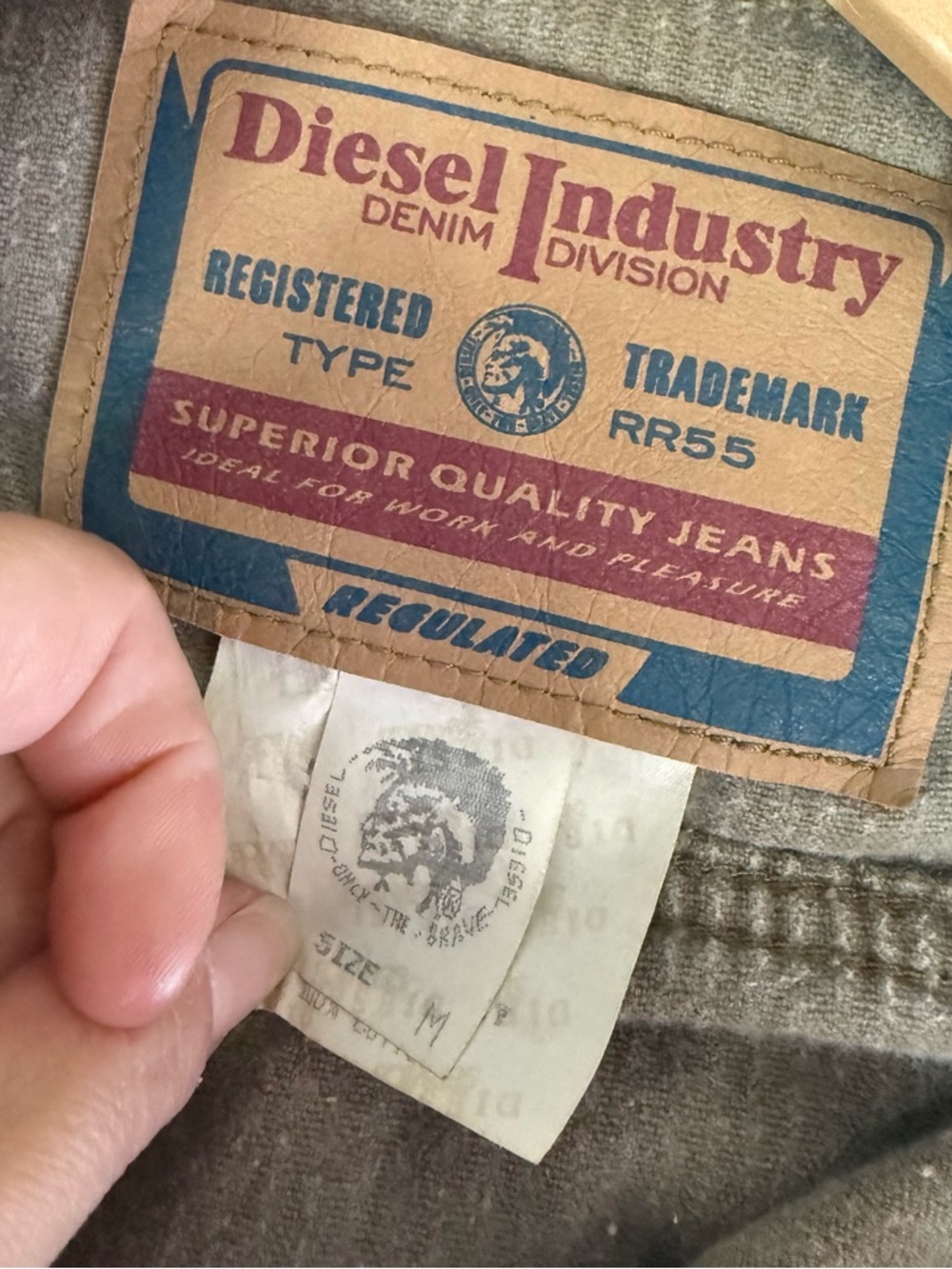Diesel Corduroy Cropped Jacket Tan Cotton Size Medium Made in Italy Trucker Y2K - Picture 5 of 7